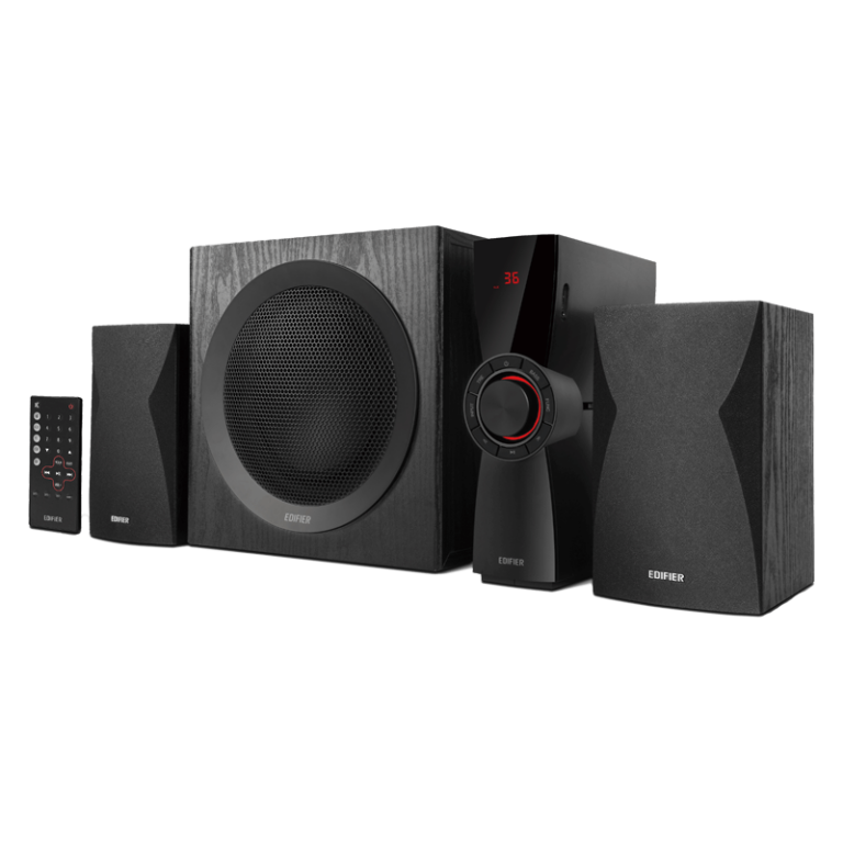 BOXE EDIFIER 2.1, RMS: 69W (2 x 12W, 1 x 45W), bluetooth, telecomanda wireless, volum, bass, treble, AUX/USB/SD, black, „CX7-BK” (timbru verde 11.00 lei)