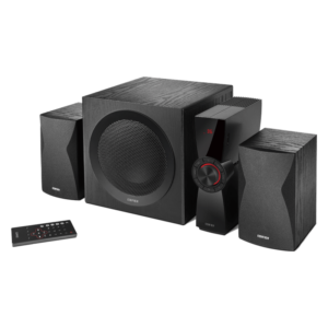 BOXE EDIFIER 2.1, RMS: 69W (2 x 12W, 1 x 45W), bluetooth, telecomanda wireless, volum, bass, treble, AUX/USB/SD, black, „CX7-BK” (timbru verde 11.00 lei)