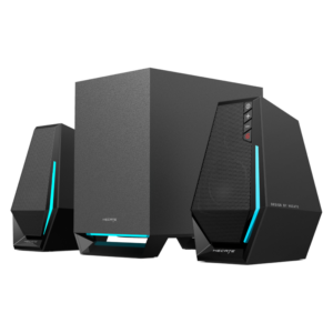 BOXE EDIFIER Gaming 2.1, RMS: 30W(2 x 7.5W + 15W), bass 4″,control volum,BT/USB-A/USB-C/AUX, sound mode:Music/Game/Movie, 10 x LED RGB, frecv. rasp 93Hz-20KHz, USB power,black, „G1500MAX-BK” (timbru verde 4 lei)