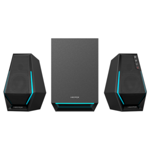 BOXE EDIFIER Gaming 2.1, RMS: 30W(2 x 7.5W + 15W), bass 4″,control volum,BT/USB-A/USB-C/AUX, sound mode:Music/Game/Movie, 10 x LED RGB, frecv. rasp 93Hz-20KHz, USB power,black, „G1500MAX-BK” (timbru verde 4 lei)