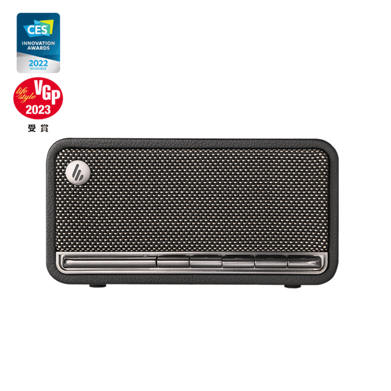 BOXE EDIFIER portabile bluetooth,RMS: 20W (10W+10W), BT 5.0, AUX, microSD, USB, built-in Li-ion pana la 10h (2600mAh),retro design (vintage radio 1960s),MDF,black, „MP230-BK” (timbru verde 0.80 lei)